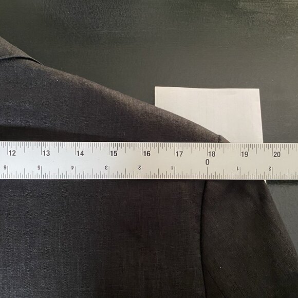 H&M 100% Linen Sport Coat 42R Black Ticket Pocket Blazer Two Button Dual Vent - Picture 15 of 16
